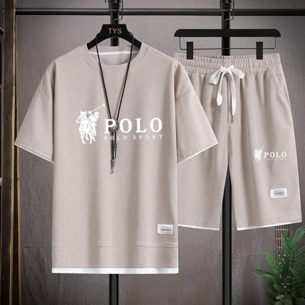 Men's short sleeved T-shirt and sports shorts set casual sportswear Korean fashion summer - Image 11
