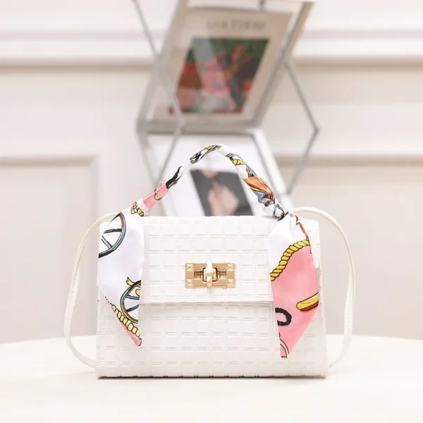 Women's Bag New Fashion Simple Plaid Embossed Crossbody Scarf Small Square Bag Single Shoulder Bag designer bags - Image 7