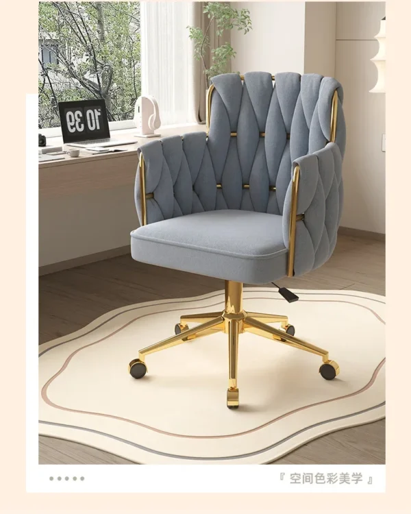 Light Luxury Velvet Office Chairs Modern Backrest Comfortable Chairs For Nail Salon Dressing Table Armchair Living Room Chair - Image 23