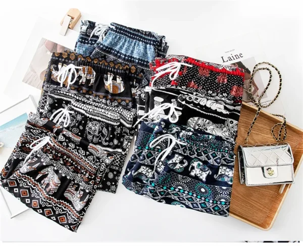 Women Wide Leg Pants High Waist Elephant Print Pant Summer Thin Straight Trousers Casual Bottoms Female Clothing 2023 Fashion - Image 18