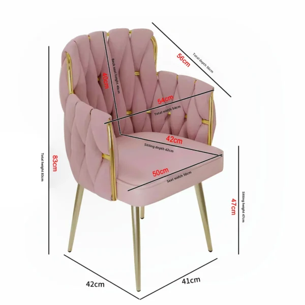 Light Luxury Velvet Office Chairs Modern Backrest Comfortable Chairs For Nail Salon Dressing Table Armchair Living Room Chair - Image 20