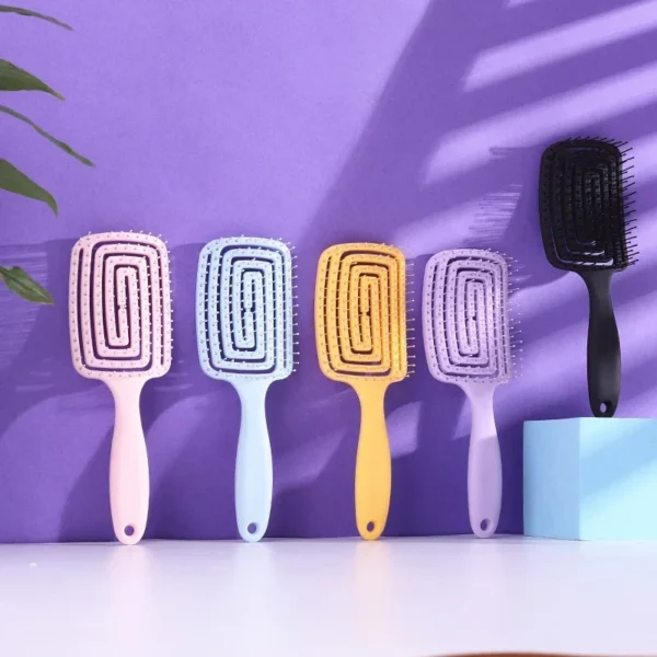 Square Hollow Hair Scalp Massage Comb Hair Brushes Antistatic Wet Dry Curly Detangler Hairbrush Nylon Special for Real Hair Wigs - Image 3
