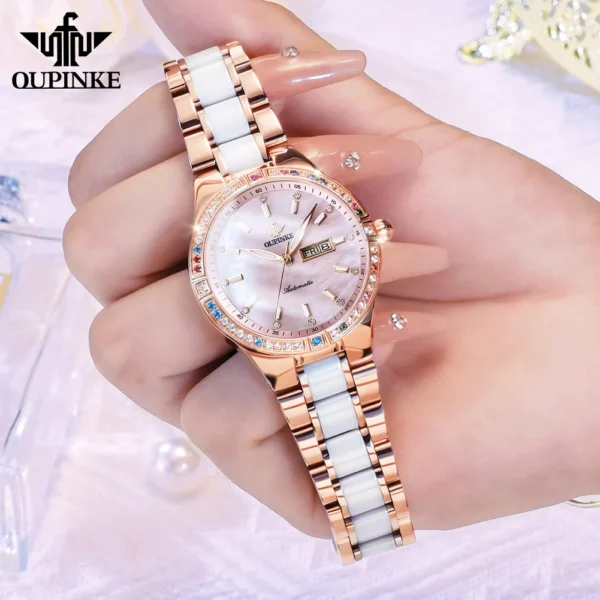 OUPINKE Women's Watches Imported Automatic Mechanical Watch Movement Luxury Top Brand Wrist watch for Ladies 2024 Trend - Image 2