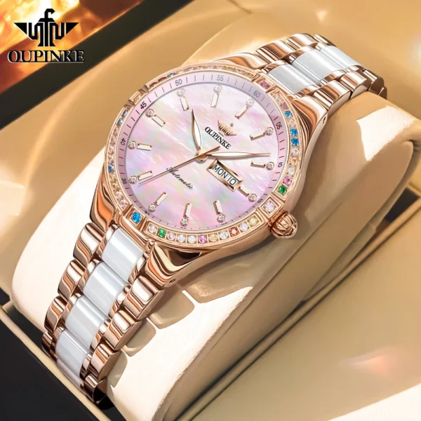 OUPINKE Women's Watches Imported Automatic Mechanical Watch Movement Luxury Top Brand Wrist watch for Ladies 2024 Trend - Image 9