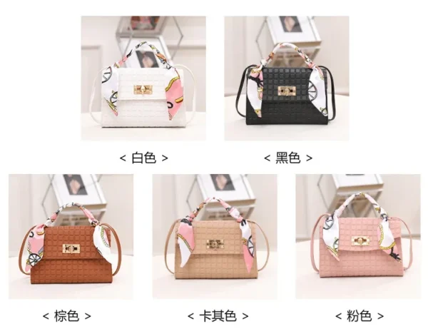 Women's Bag New Fashion Simple Plaid Embossed Crossbody Scarf Small Square Bag Single Shoulder Bag designer bags - Image 14
