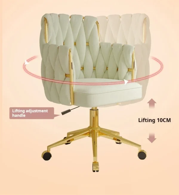 Light Luxury Velvet Office Chairs Modern Backrest Comfortable Chairs For Nail Salon Dressing Table Armchair Living Room Chair - Image 42