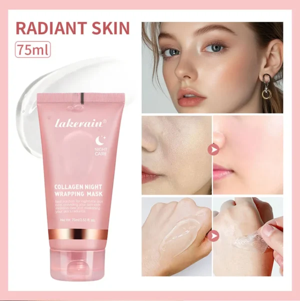 Lakerain Collagen Night Wrapping Mask Elasticity Hydration Care Reduces Sagging & Dullness Hydrolyzed Collagen For Glowing Skin - Image 9