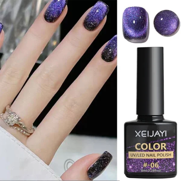 8ml Cat Eye Nail Gel Polish 9D Upgraded Magnetic Gel Polish Galaxy Chameleon Effect Nail Gel Soak Off Salon Manicure Nail Gel - Image 55