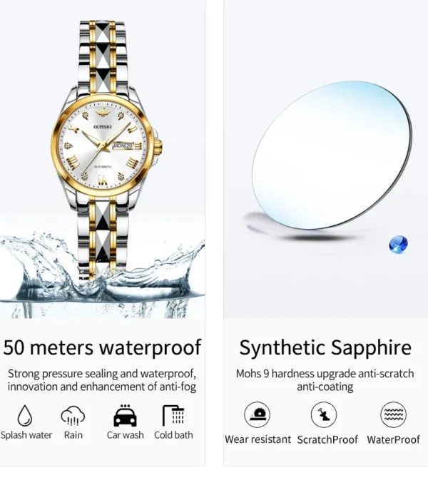 OUPINKE 3171 Automatic Watch for Women Top Brands Tungsten steel Sapphire Waterproof Luxury Wristwatch Women's Mechanical Watch - Image 34