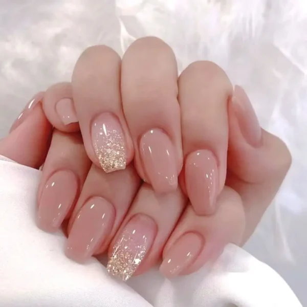 24pcs Gradient Fake Nails French Ballerina Nail Waterproof Faux Medium Coffin false nails Fingernails Press on Nails Tips - Image 27