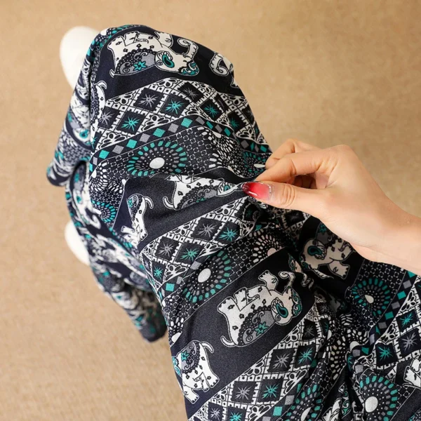 Women Wide Leg Pants High Waist Elephant Print Pant Summer Thin Straight Trousers Casual Bottoms Female Clothing 2023 Fashion - Image 5