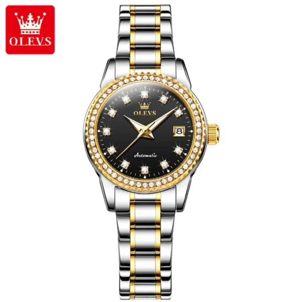 Olevs 7003 fashion mechanical watch round-dial stainless steel watchband wristwatch calendar luminous watch Man - Image 9
