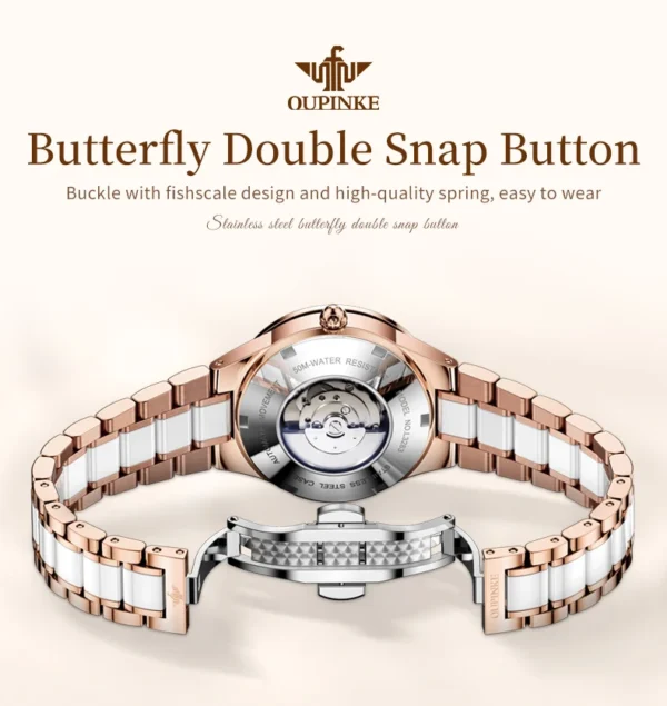 OUPINKE Women's Watches Imported Automatic Mechanical Watch Movement Luxury Top Brand Wrist watch for Ladies 2024 Trend - Image 5