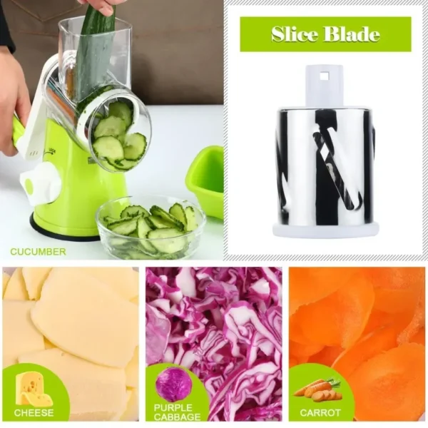 Slicing Grater Manual Rotary 3 In 1 Cheese Grater Food Blender Stainless Steel Potato Slice Chopper Processor Kitchen Accessorie - Image 23