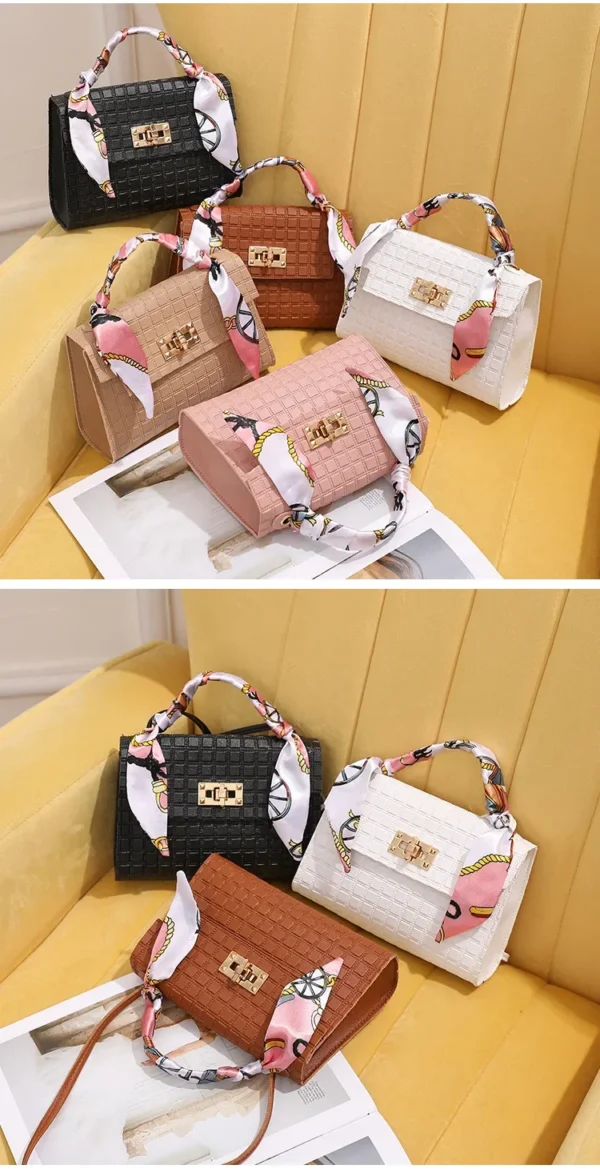 Women's Bag New Fashion Simple Plaid Embossed Crossbody Scarf Small Square Bag Single Shoulder Bag designer bags - Image 27