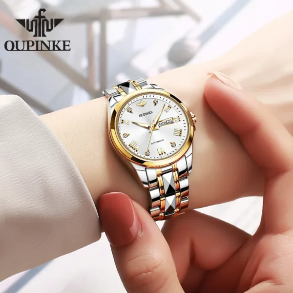 OUPINKE 3171 Automatic Watch for Women Top Brands Tungsten steel Sapphire Waterproof Luxury Wristwatch Women's Mechanical Watch - Image 2