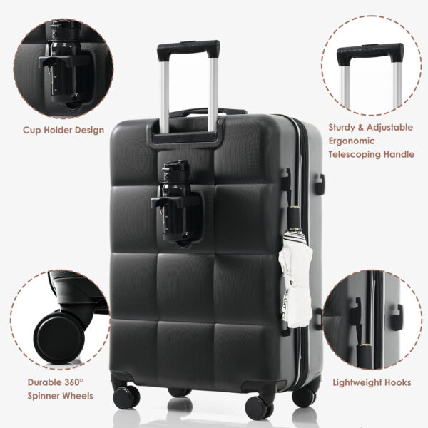 ABS Hard-shell Suitcase With Spinner Wheels, Cup Holders - Image 4