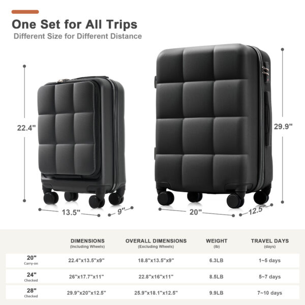 ABS Hard-shell Suitcase With Spinner Wheels, Cup Holders - Image 7